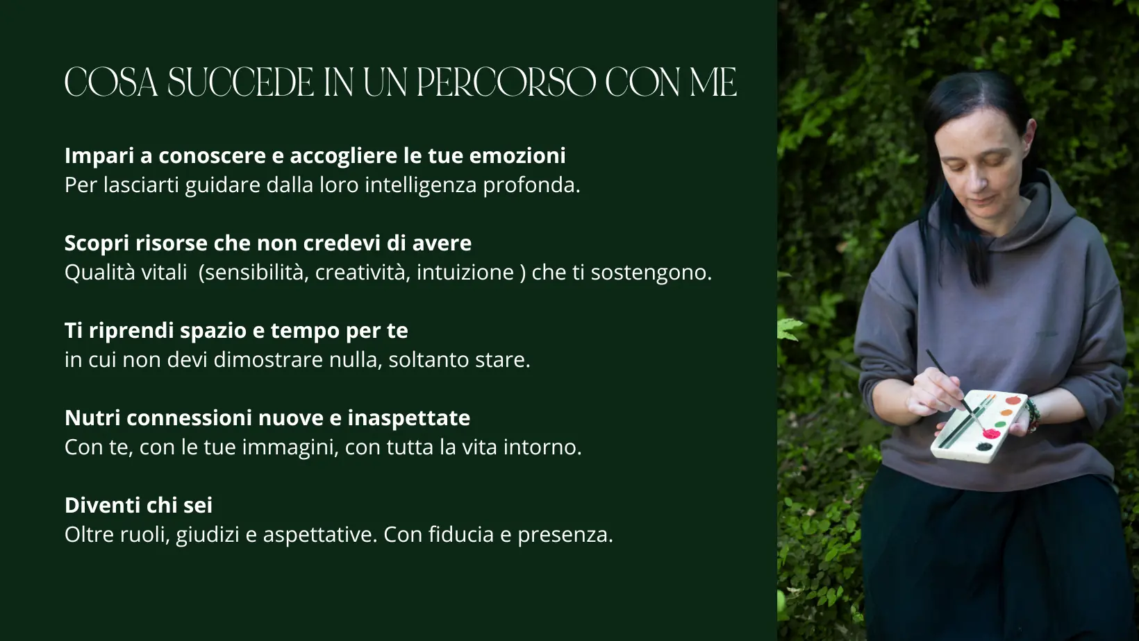 Infografica del percorso di arteterapia